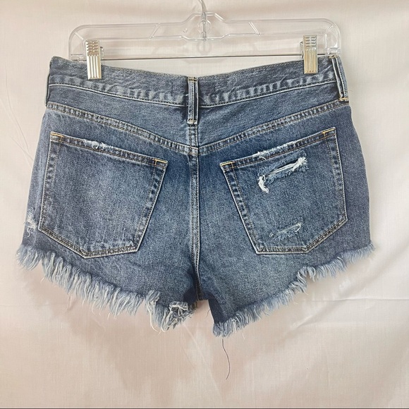 Free People We The Free Distressed Denim Shorts Button Fly Size 27 Feeling Good - Picture 5 of 9